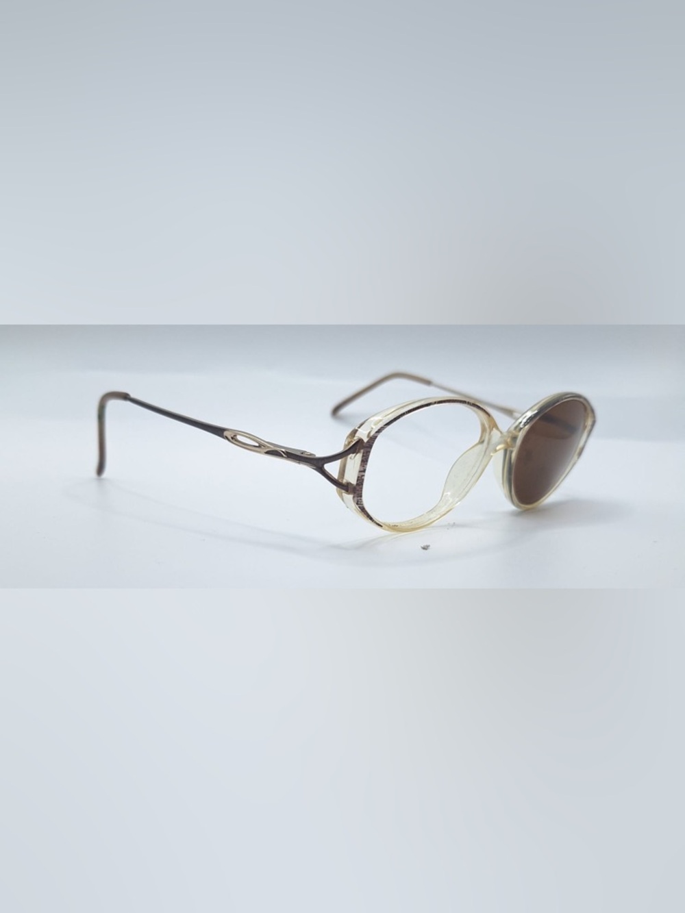 Clear Vision Ginny Brown Translucent Oval Sunglasses Frames Only